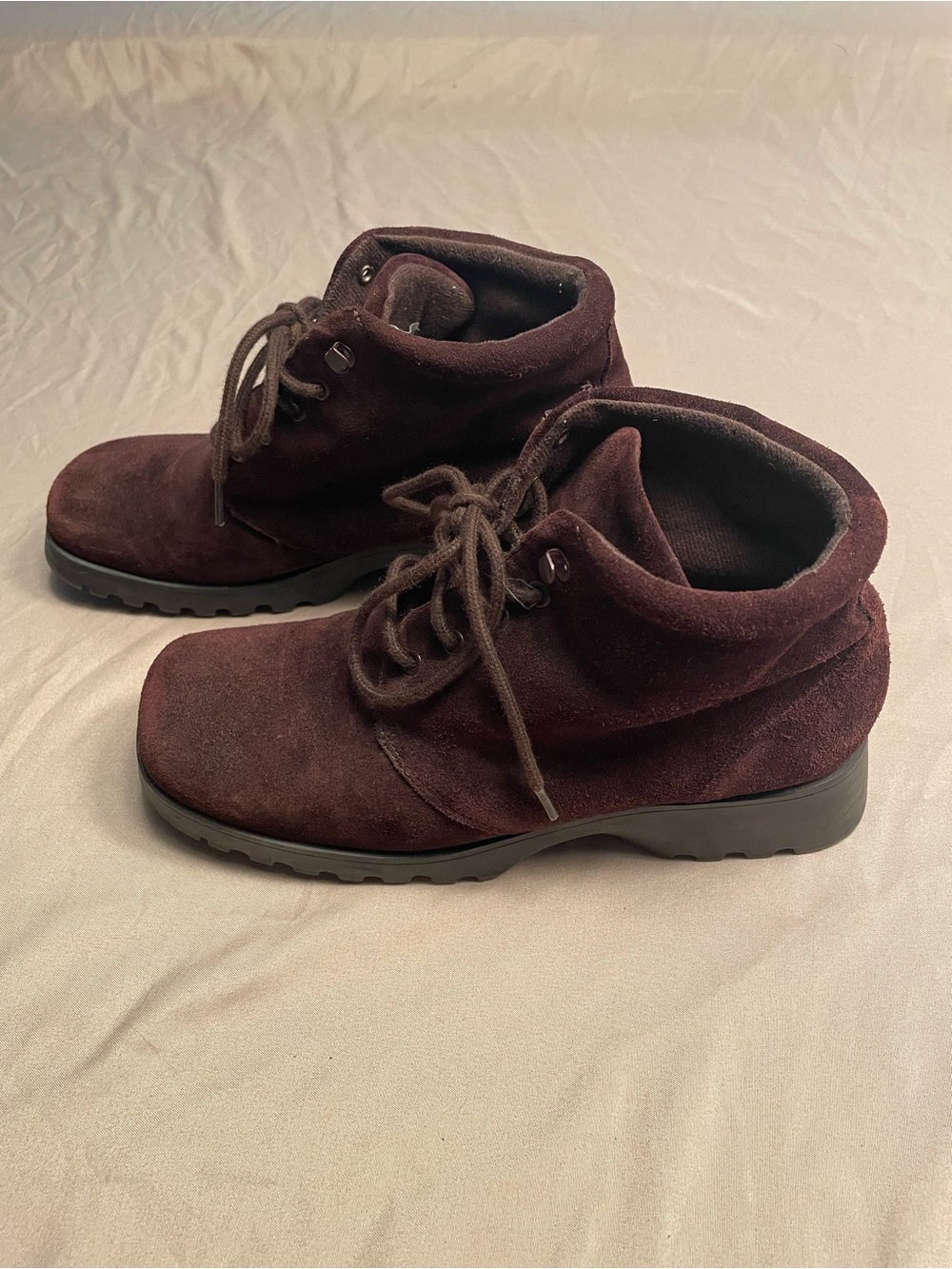 Bass Women's Suede Lace-Up Ankle Booties in Dark Brown